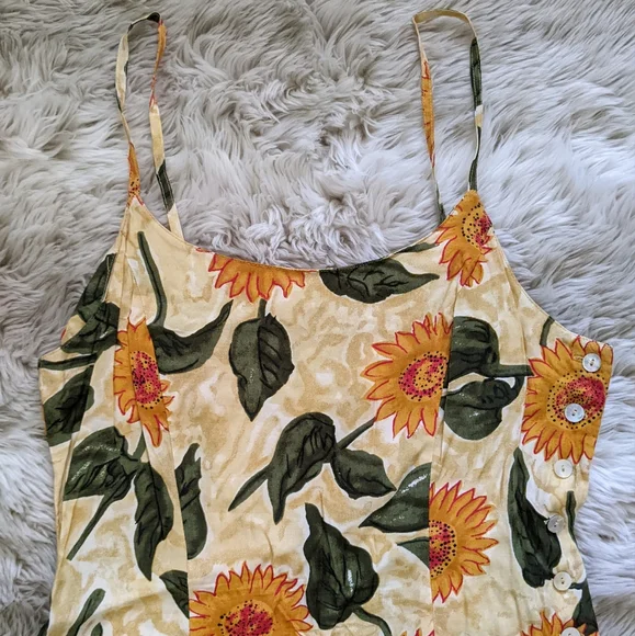 Vintage sunflower print dress - Picture 3 of 9